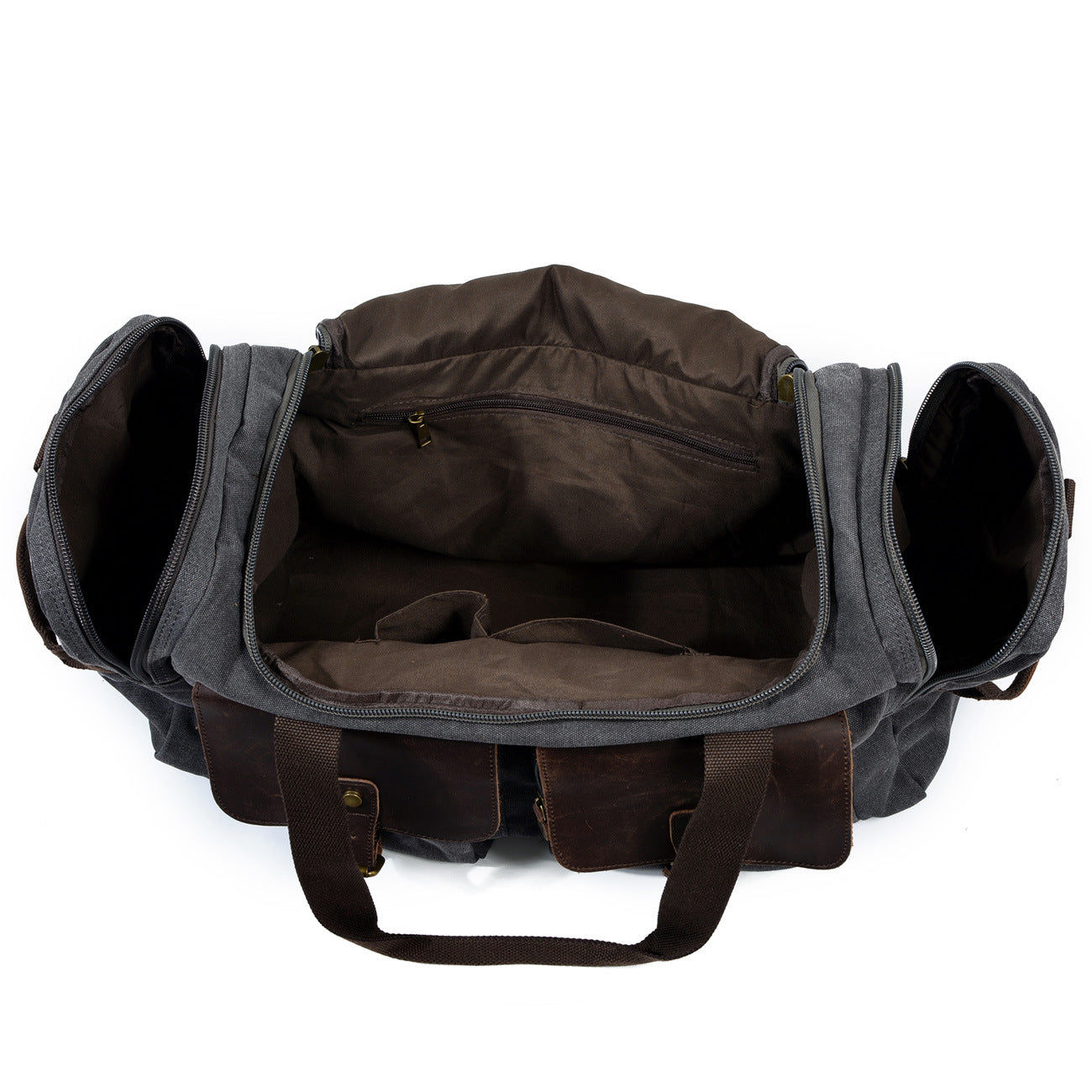 dark gray canvas large duffel bag,custom,inner