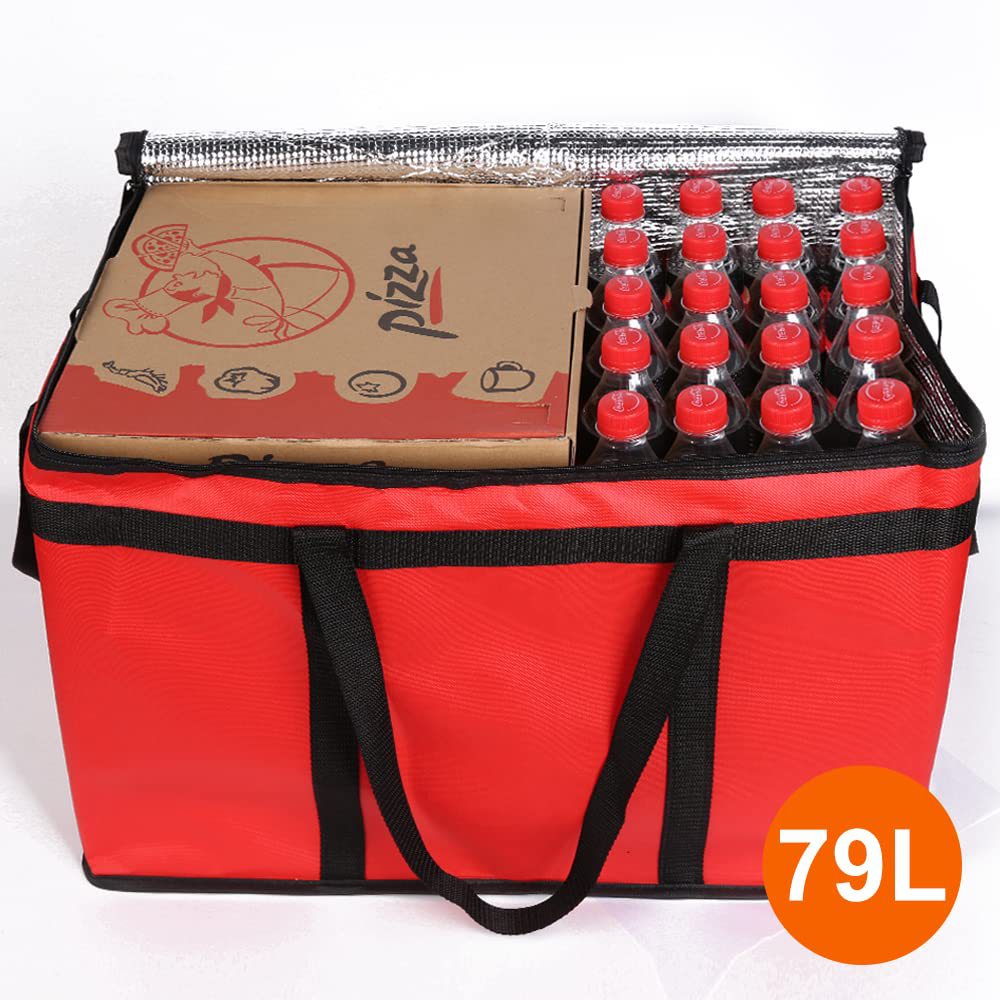 red large oxford insulated delivery bag,custom,detail