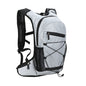 light gray cycling backpack with hydration storage design