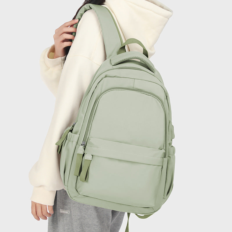 light green student backpack for school
