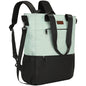 light green travel backpack with laptop compartment and usb charging port