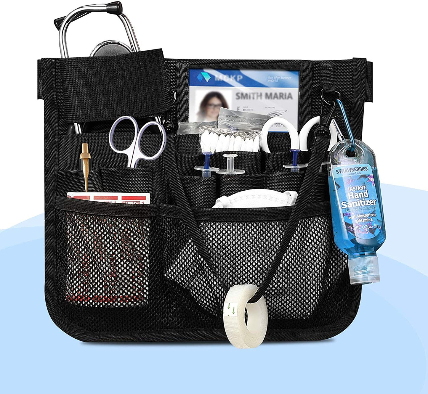black rfid medical waist bag,custom,front