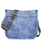 blue fanlosn pu leather messenger bag women,custom,front
