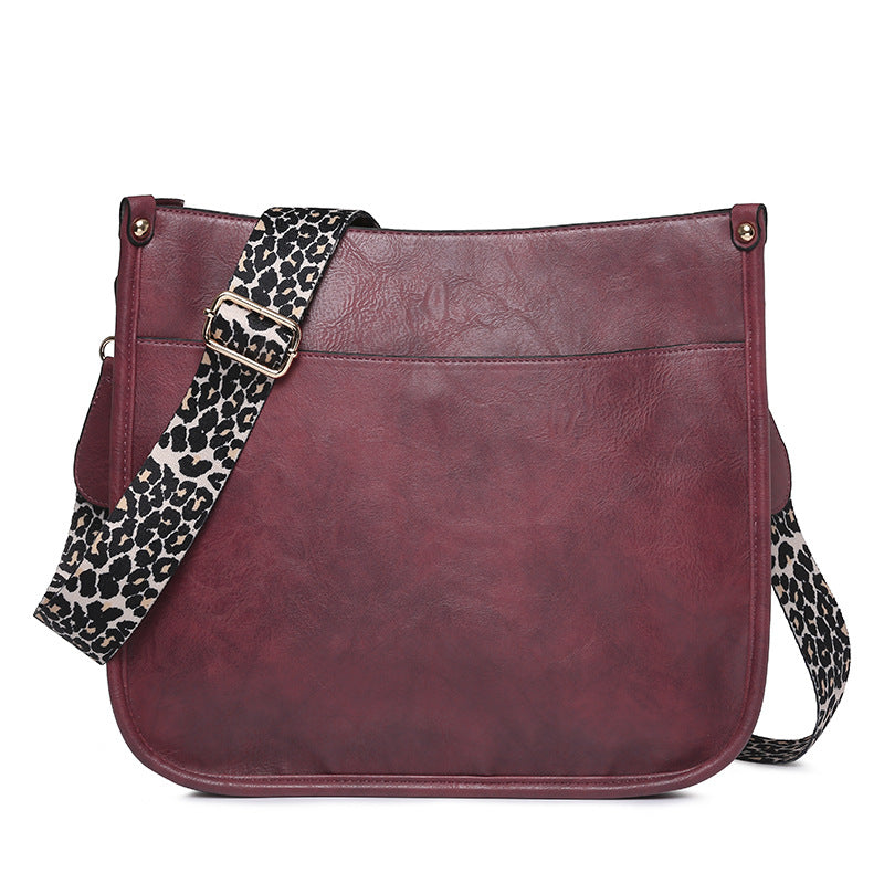 burgundy fanlosn pu leather messenger bag women,custom,front