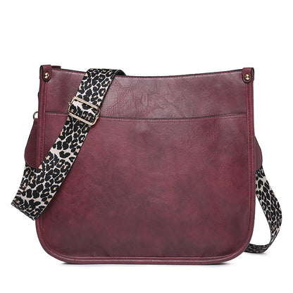 burgundy fanlosn pu leather messenger bag women,custom,front