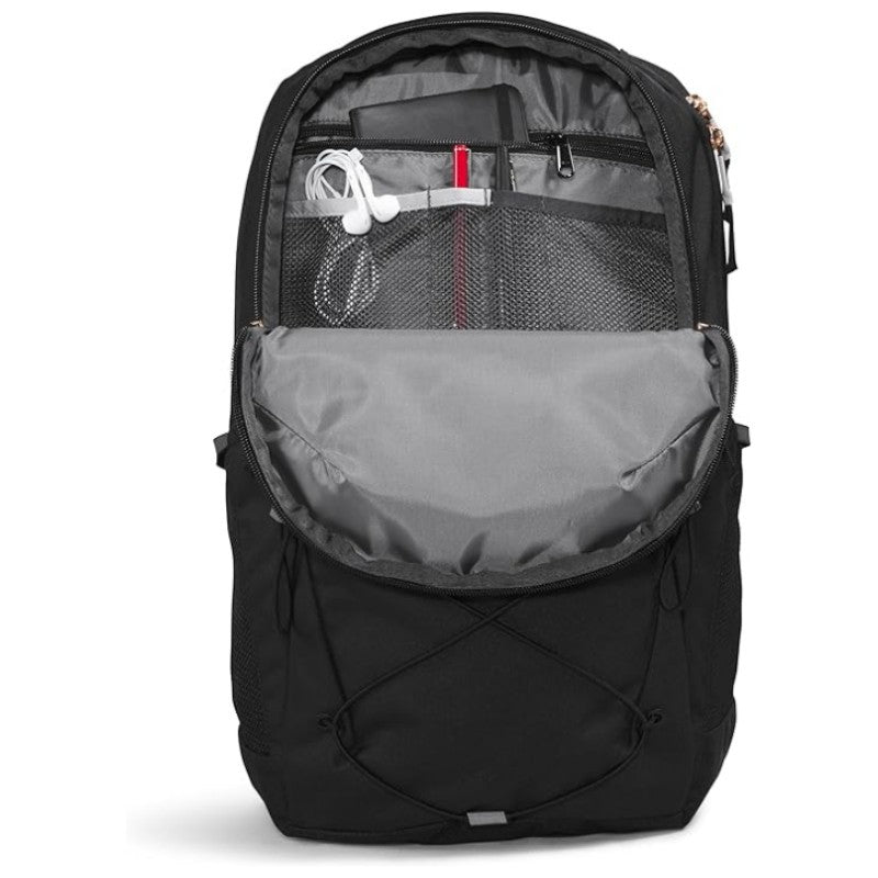 multi compartment laptop backpack interior with organizer pockets and laptop storage
