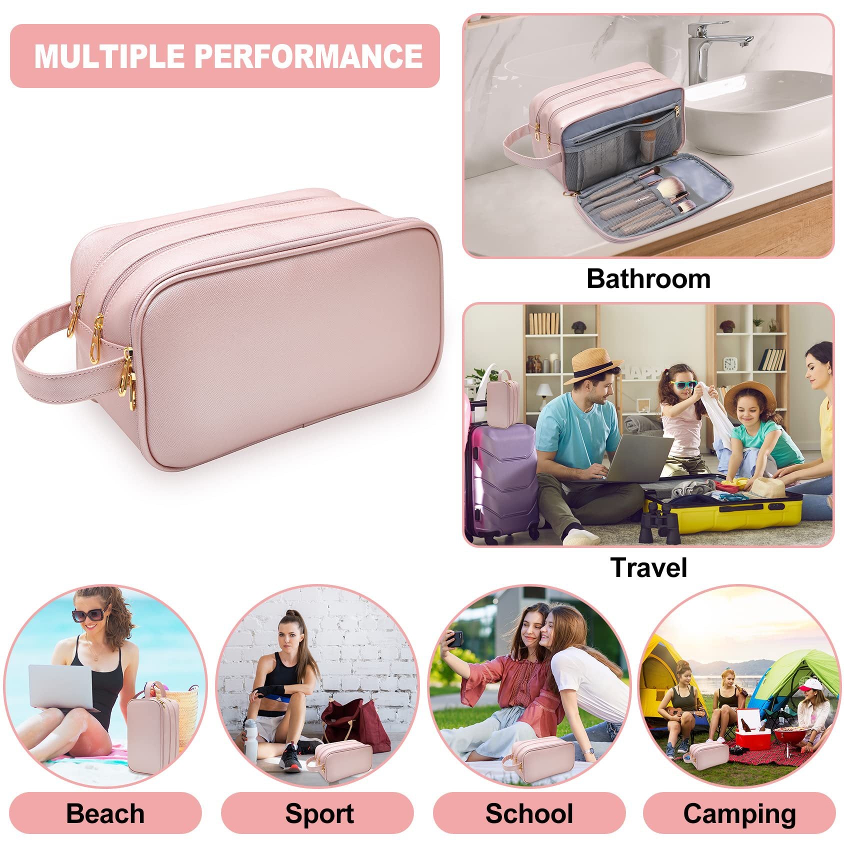 multi purpose travel toiletry organizer bag for cosmetics and personal items