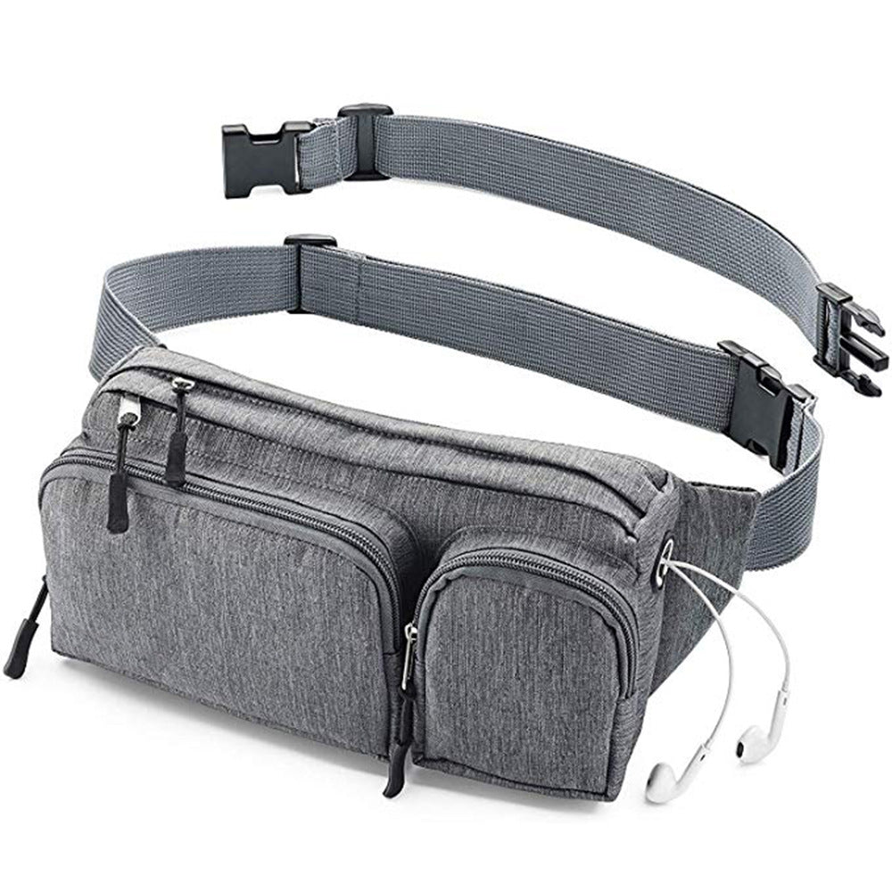 gray polyester waterproof outdoor waist bag,custom,front