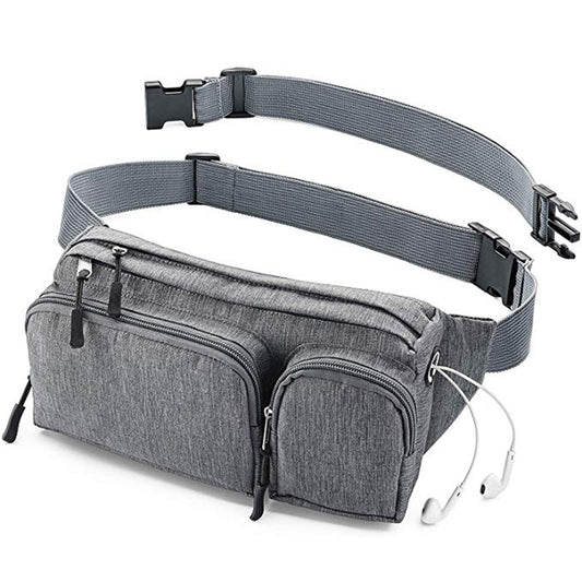 gray polyester waterproof outdoor waist bag,custom,front