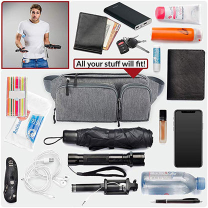 gray polyester waterproof outdoor waist bag,custom,lifestyle