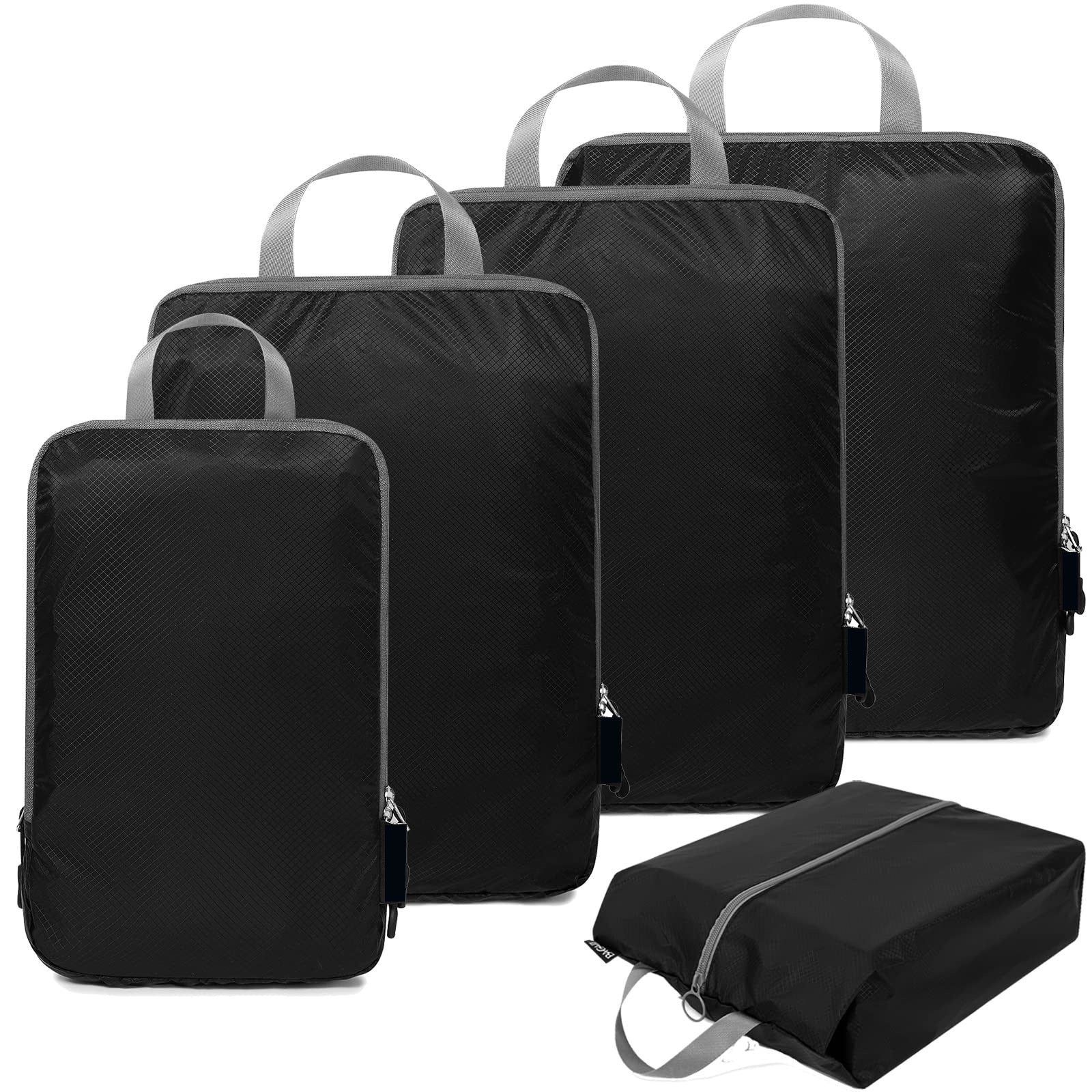 black nylon waterproof fanlosn packing cubes set,custom,detail 03