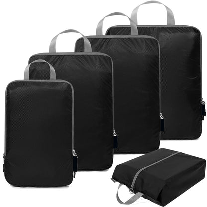 black nylon waterproof fanlosn packing cubes set,custom,detail 03