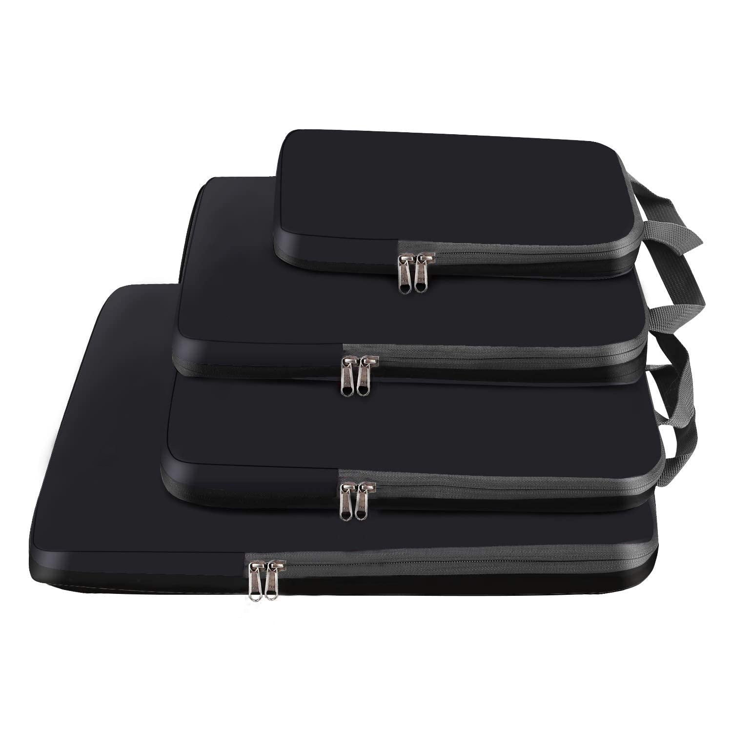 black nylon waterproof fanlosn packing cubes set,custom,front 04