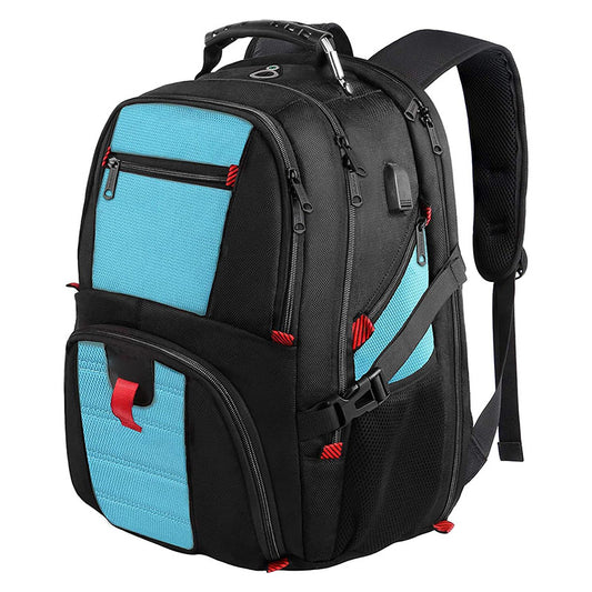 peacock blue business backpack with custom color options