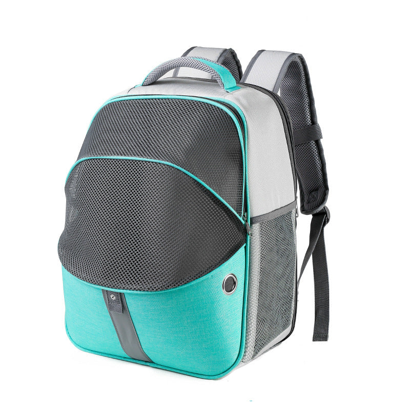 blue regular pet backpack,custom,front
