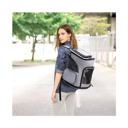 gray fanlosn foldable pet backpack,custom,model display