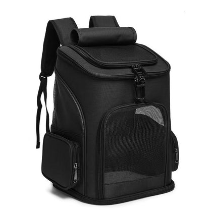 black polyester foldable pet backpack,custom,front