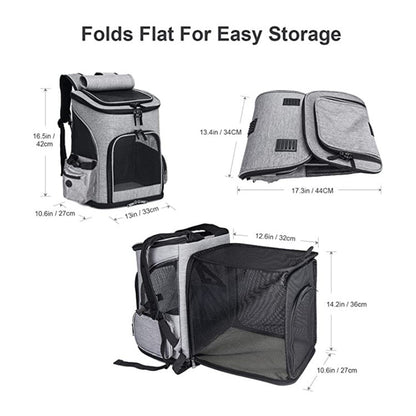 gray polyester foldable pet backpack,custom,dimensions