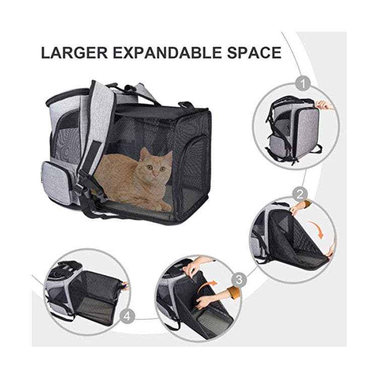 gray polyester foldable pet backpack,custom,display