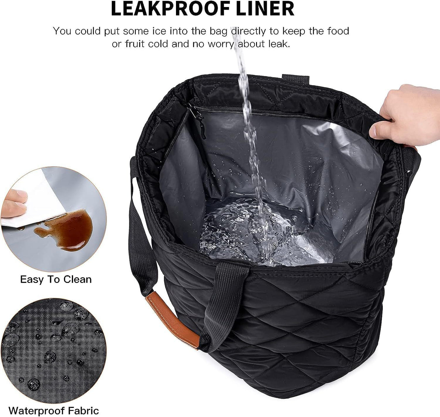 black large oxford picnic lunch bag,custom,inner