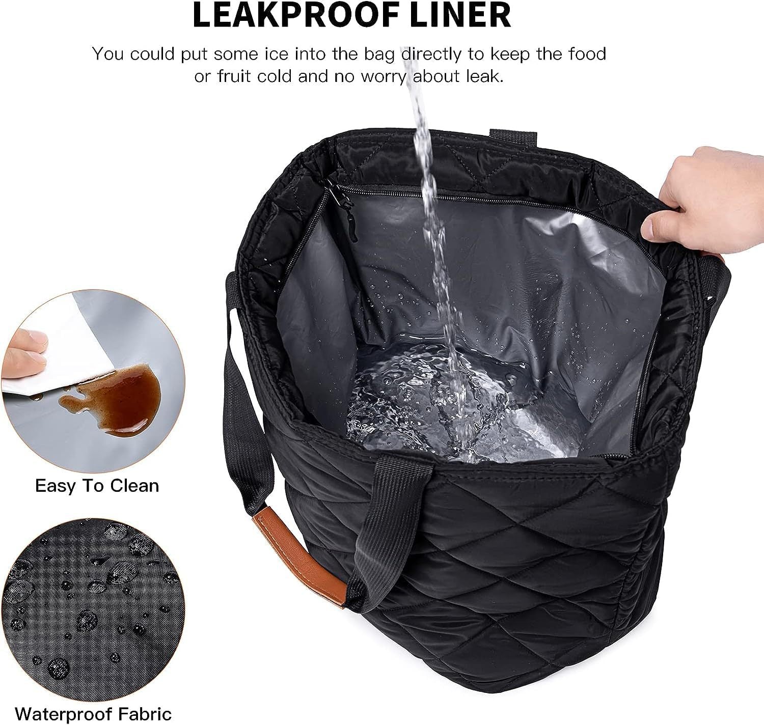 black large oxford picnic lunch bag,custom,inner