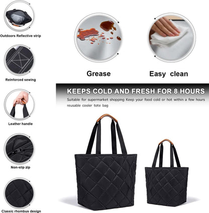 gray large oxford picnic lunch bag,custom,detail