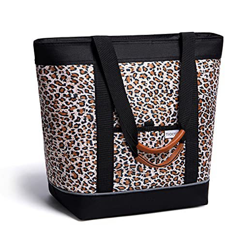 leopard print large oxford picnic lunch bag,custom,front