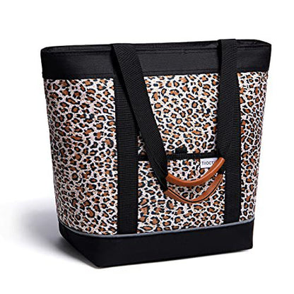 leopard print large oxford picnic lunch bag,custom,front