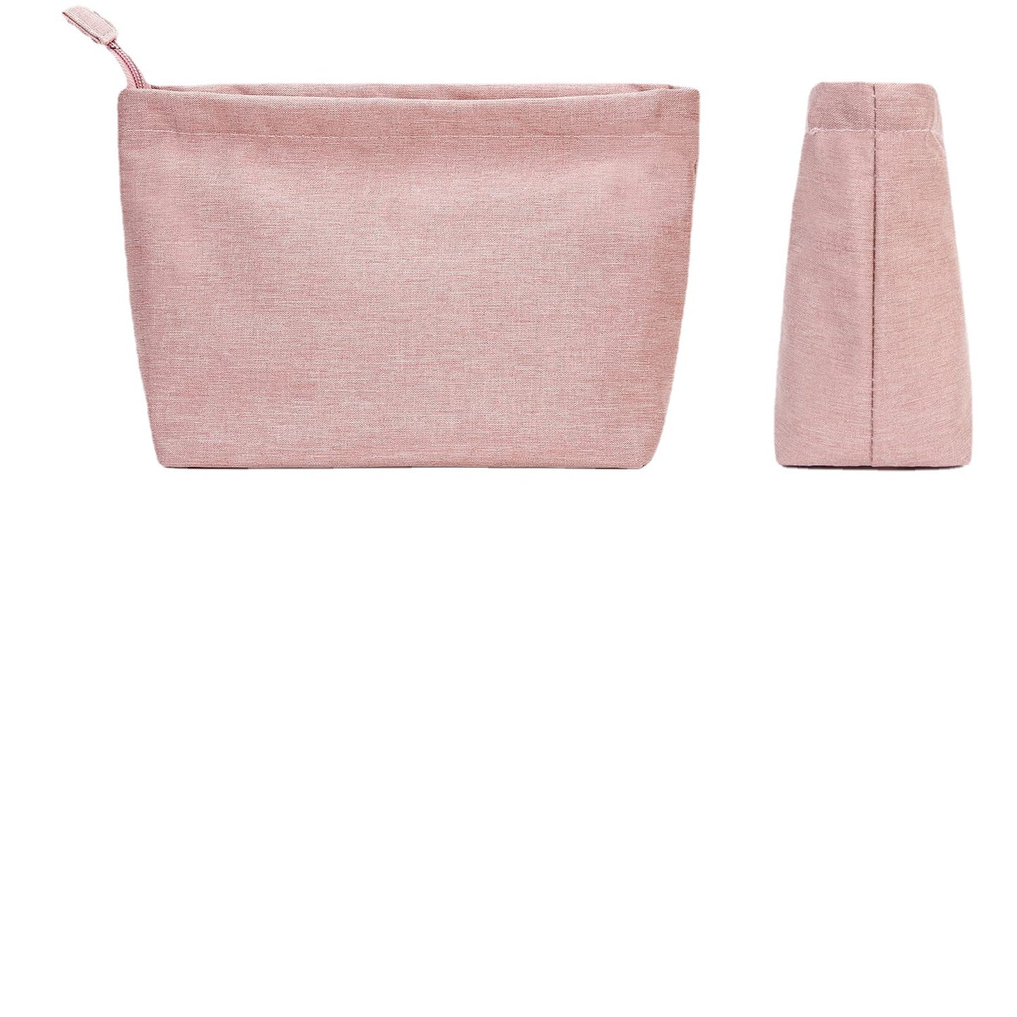 pink custom cosmetic bag side with personalized color options