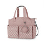 pink geometric diaper bag tote stylish mommy bag
