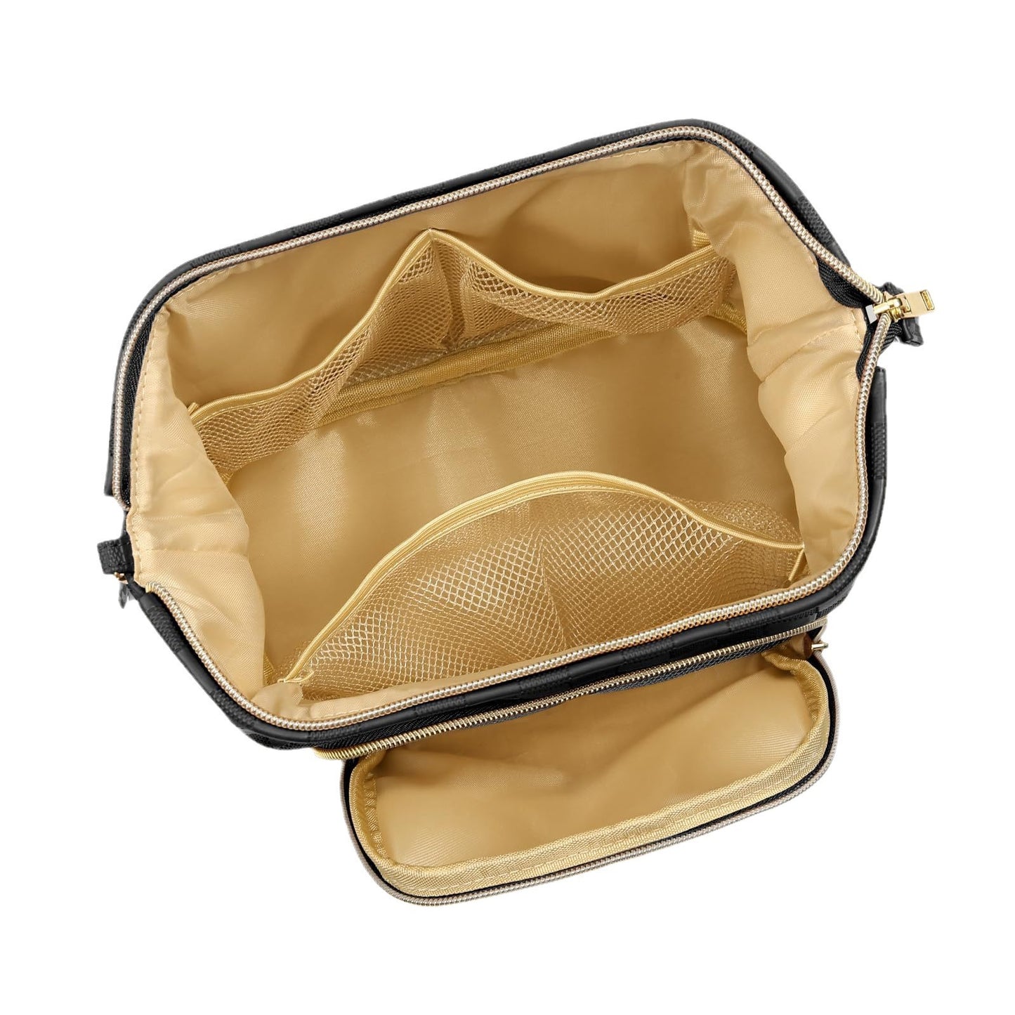 professional makeup storage bag with mesh pockets and organized compartments