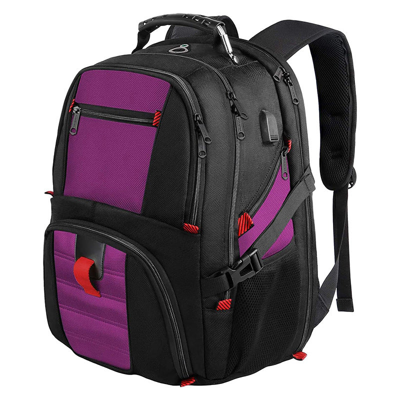 purple travel laptop backpack with large capacity and organized storage