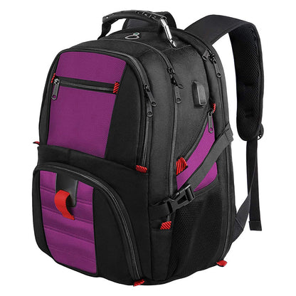 purple travel laptop backpack with large capacity and organized storage