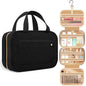 quilted hanging toiletry bag available in black for wholesale customization