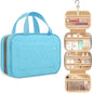 quilted hanging toiletry bag available in peacock blue for wholesale customization