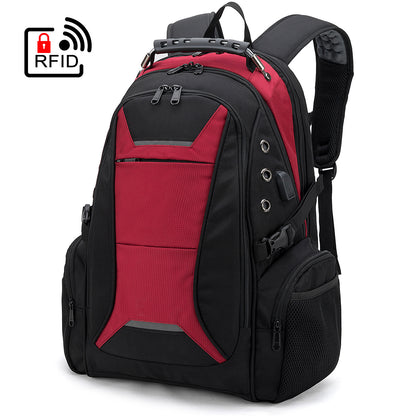 red custom business laptop backpack
