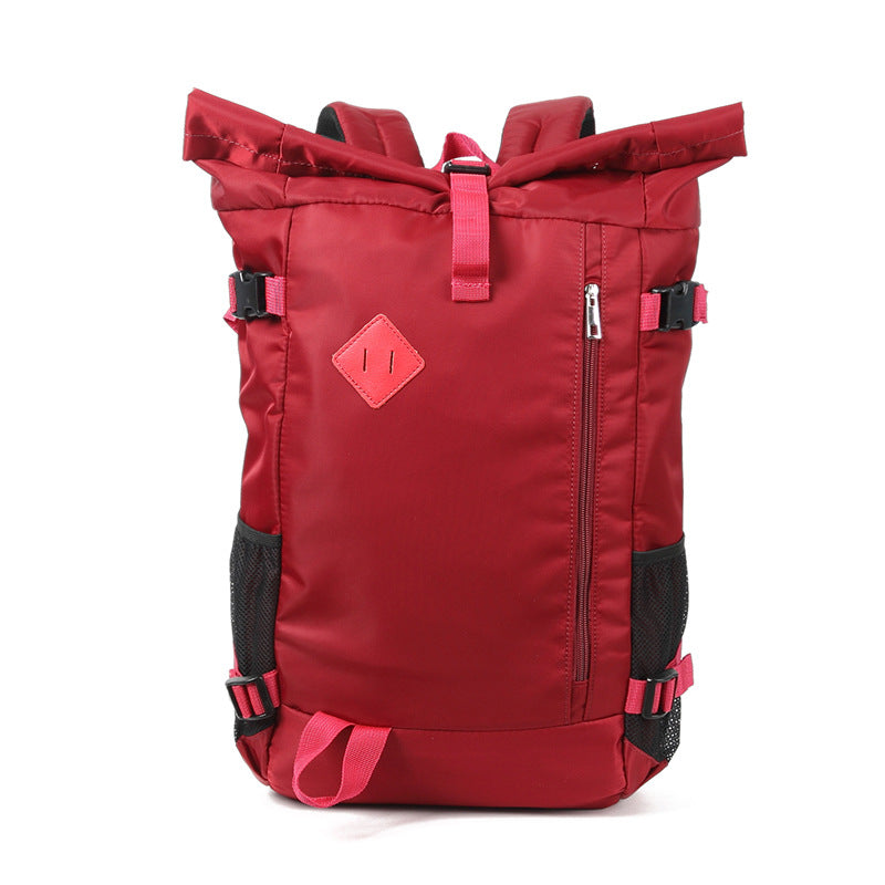 red roll top backpack for custom backpack projects