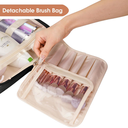 removable makeup brush storage pouch for travel organization
