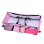 rose red diaper bag with portable bassinet