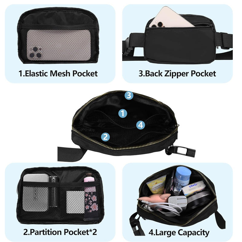 black nylon running chest pack,custom,detail 02