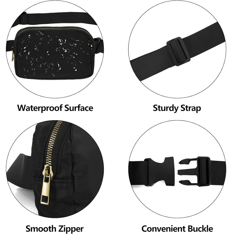 black nylon running chest pack,custom,detail