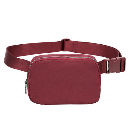 burgundy nylon running chest pack,custom,front