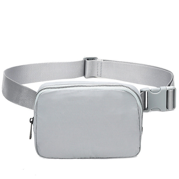 light gray nylon running chest pack,custom,front