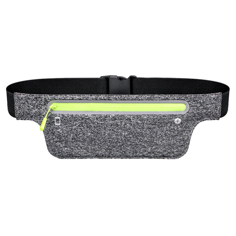 hemp gray minimalist running waist bag,custom,front