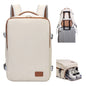 light brown fanlosn expandable school backpack,custom,front 02