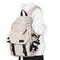 beige fanlosn forest style school backpack,custom,model display