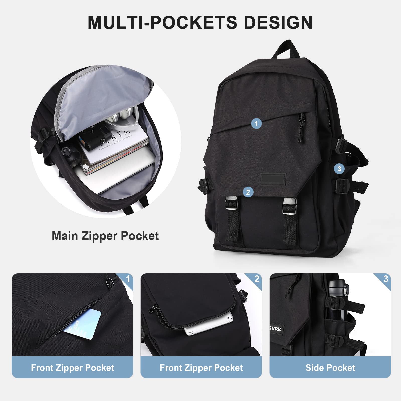 black fanlosn forest style school backpack,custom,detail