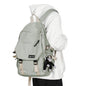 gray green fanlosn forest style school backpack,custom,model display 02