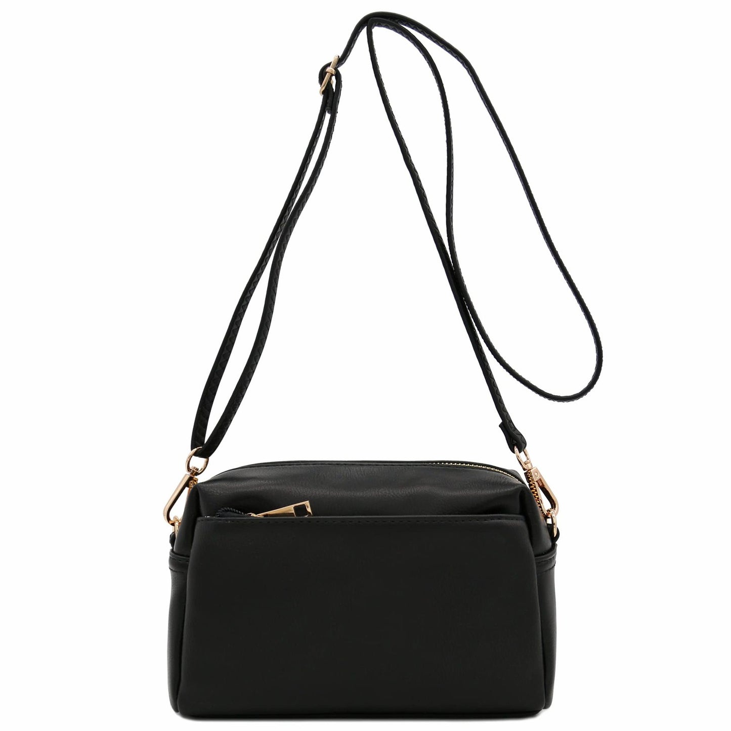 black pu leather women shoulder bag,custom,front