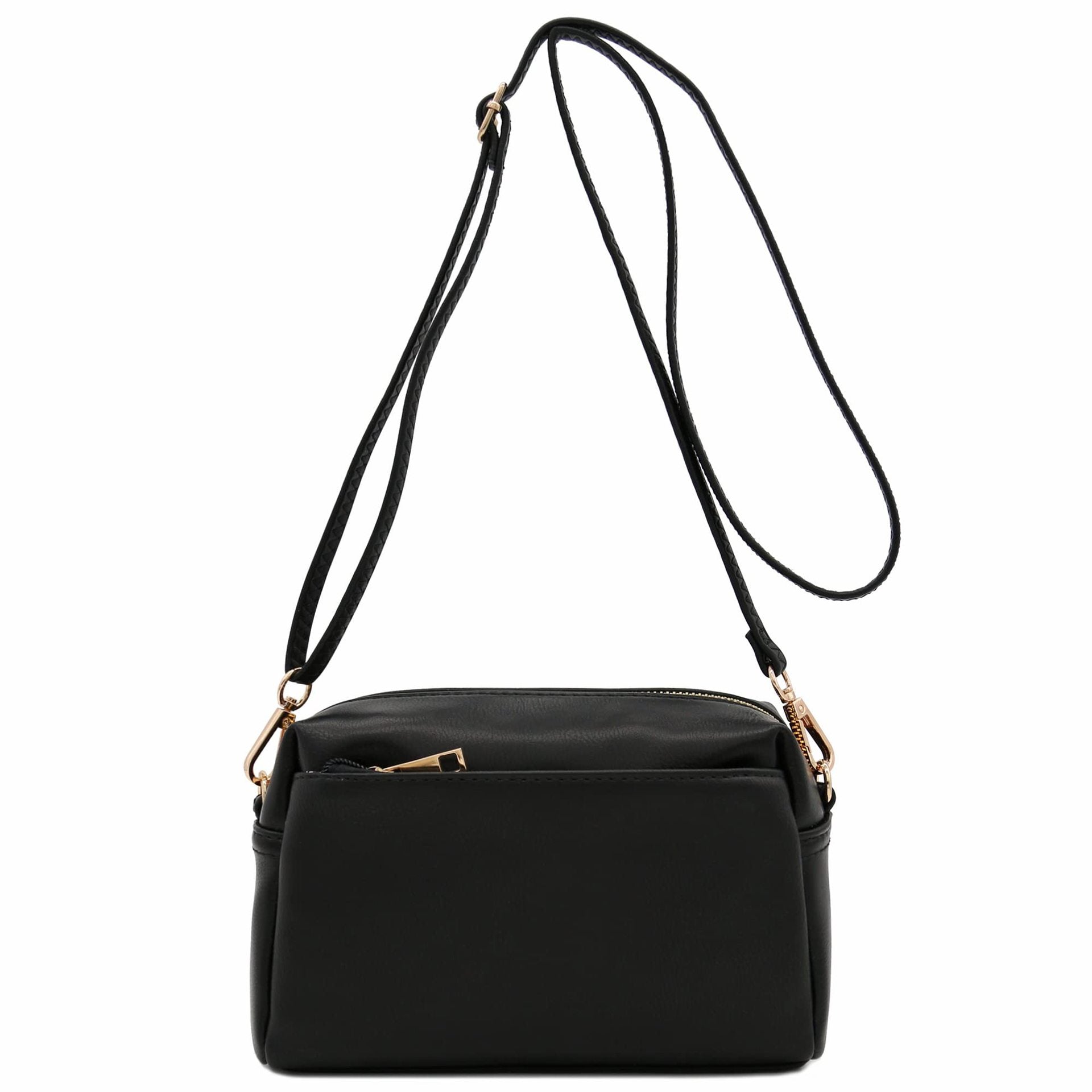 black pu leather women shoulder bag,custom,front